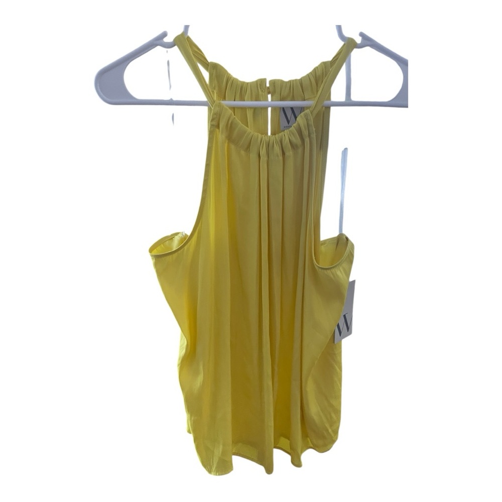 Worthington Yellow Pleated Backless Tank Top
